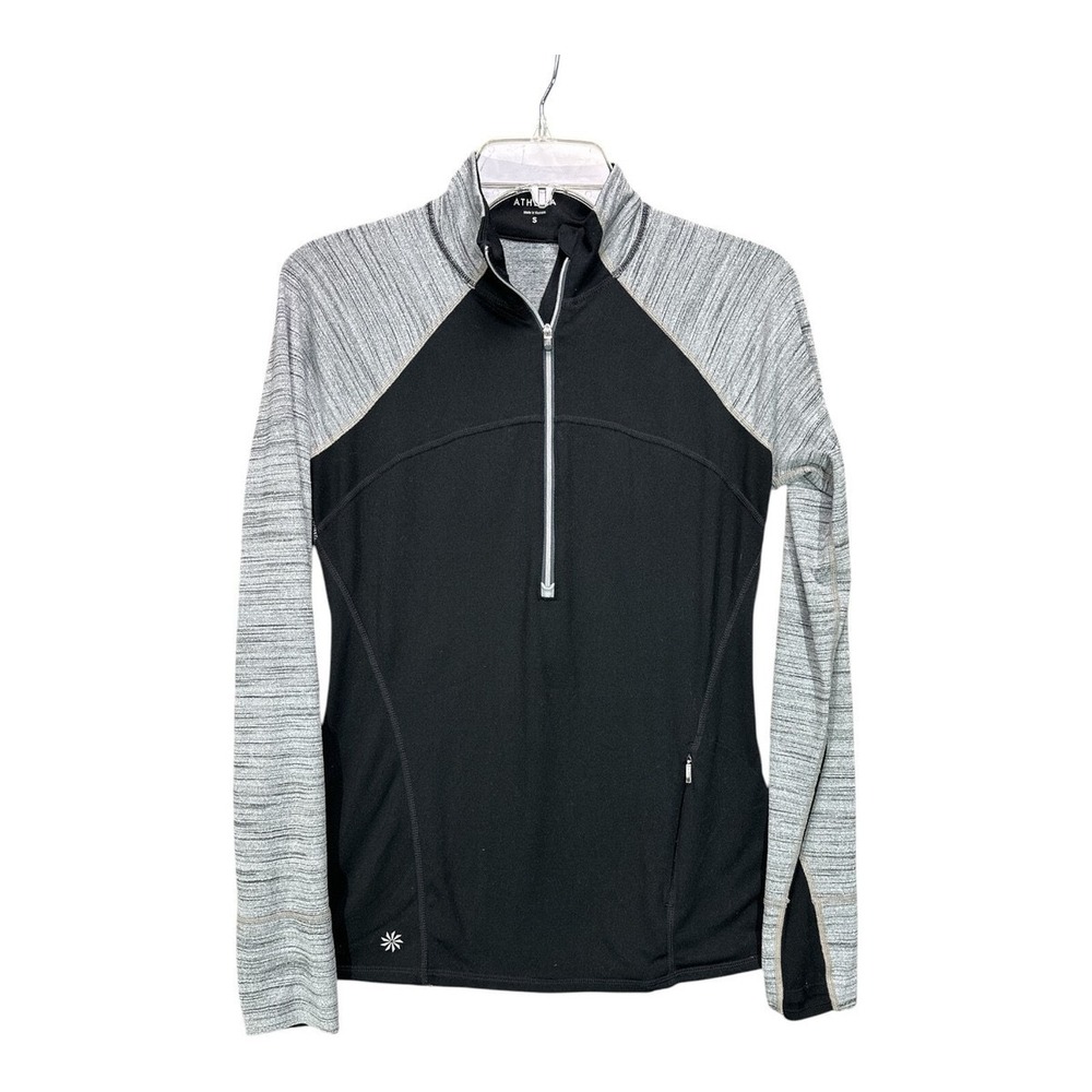 Athleta Gap Running Wild Half Zip Pullover Long Sleeve Top‎ Shirt Jacket Black S - Picture 3 of 5